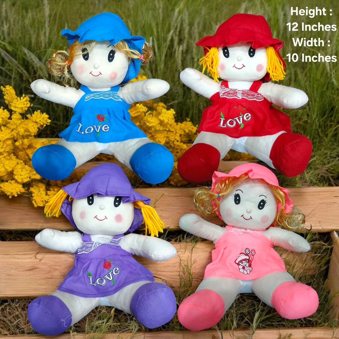 Adorable Girl's Plush Toy - 1 Pc in Multicolor Polyester
