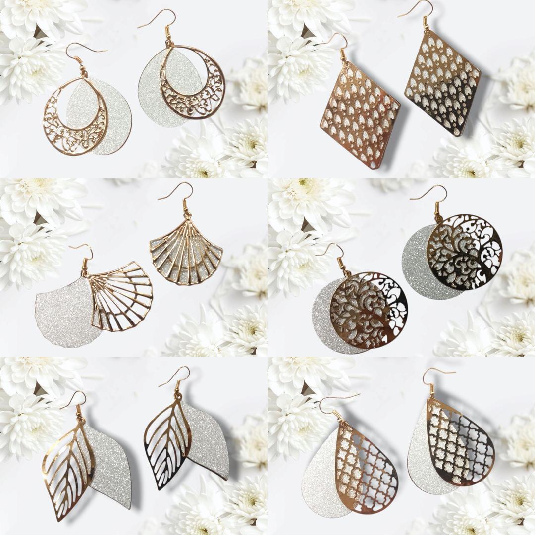 2 Layered Gold Plated Earrings