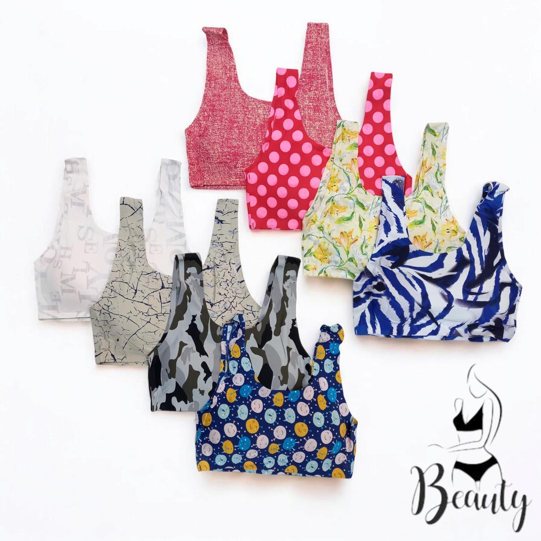 Multicolor Padded Bra - Comfortable & Lightweight Printed Design (1 Pcs)