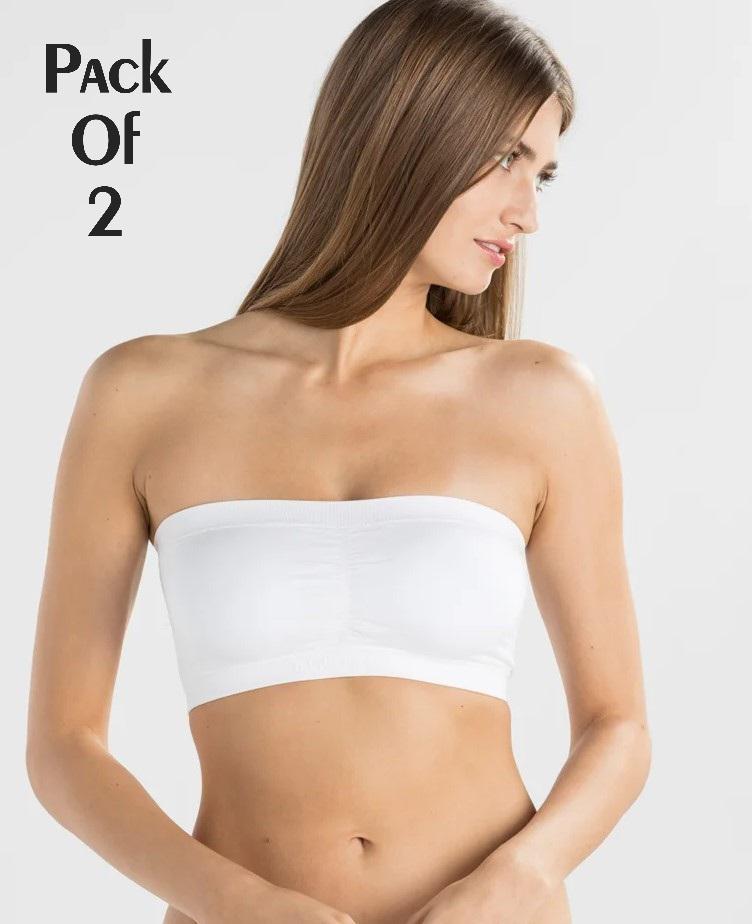 Spandex Plain Comfortable And Lightweight Non-Padded Strapless Tube Bra
