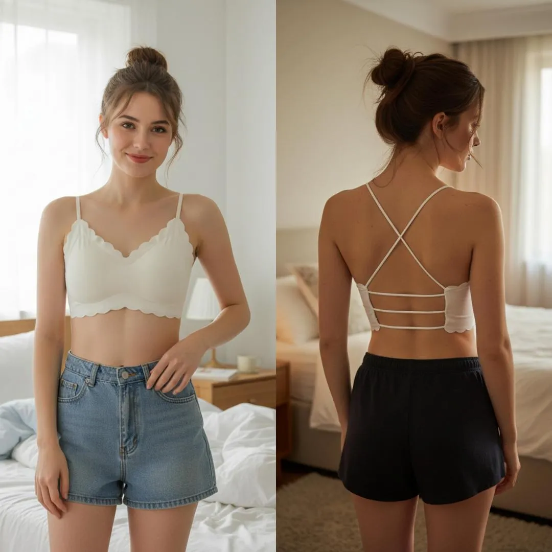 Malai Plain Comfortable And Lightweight Back Cross Top Padded Bra