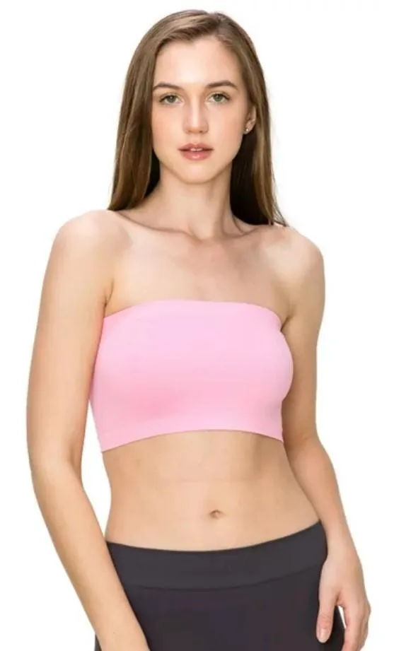Spandex Plain Comfortable And Lightweight Non-Padded Strapless Tube Bra