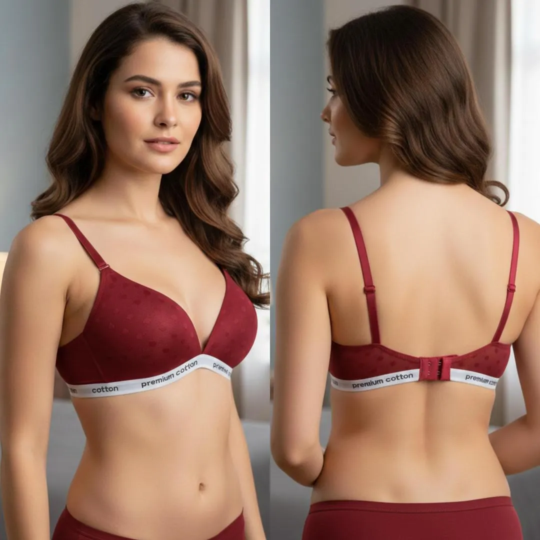 Silk Lace Work Comfortable And Lightweight Padded Bra