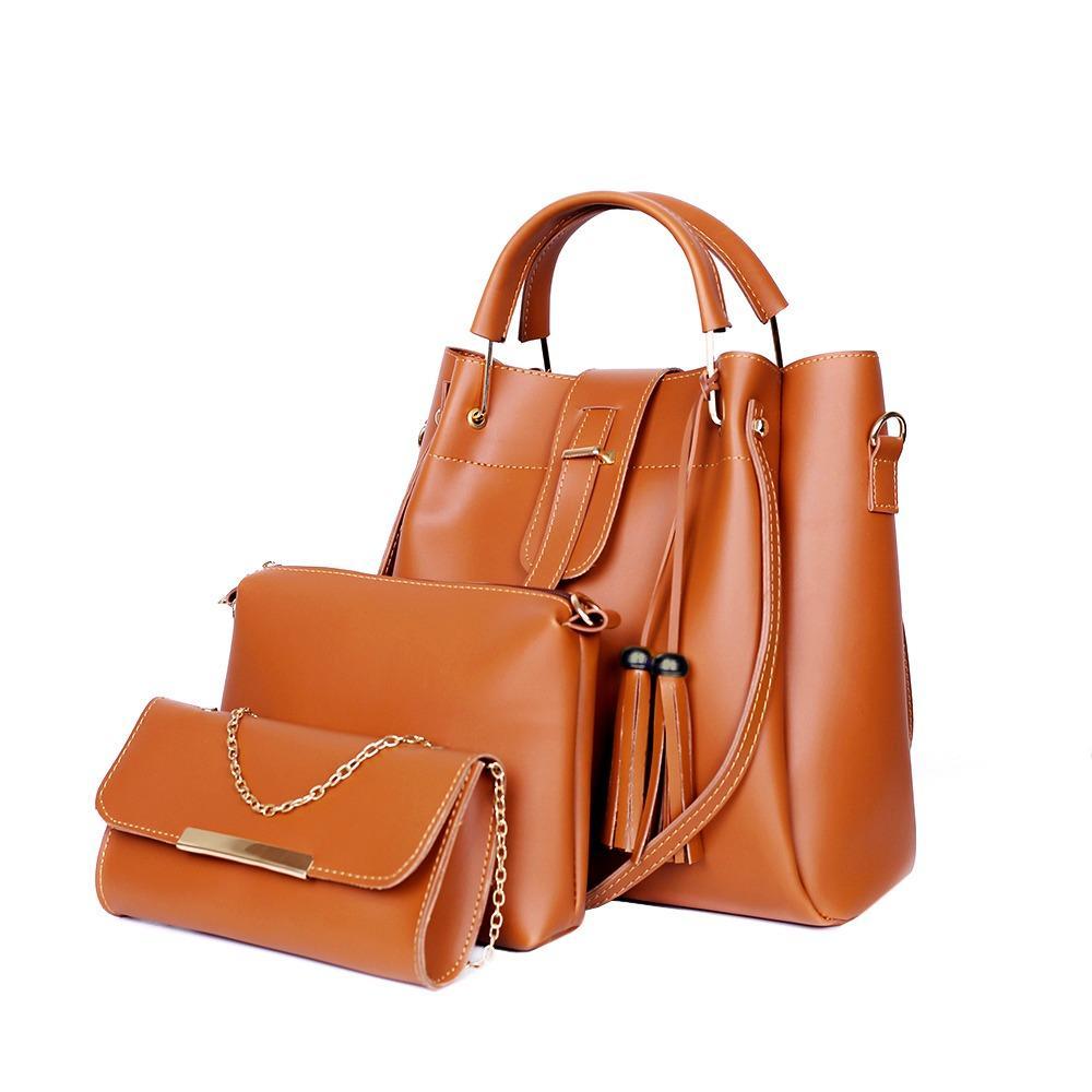 3 Pcs Women's Beautiful PU Leather Shoulder Bag