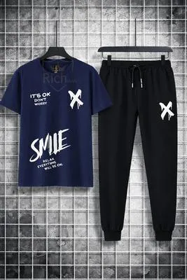 Trendy Logo-Printed Summer TracSuit  For Men's 