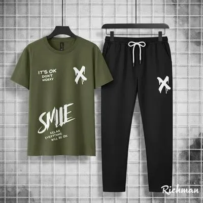 Trendy Logo-Printed Summer TracSuit  For Men's 