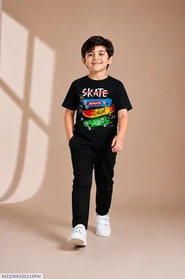 Kids Skate Graphic Track Suit Black 1-12Y thumbnail 4