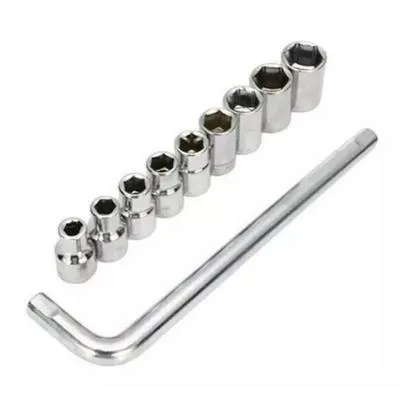 Professional Heavy Duty Socket Wrench Set Tool Kit 9 Pc 1/2? Drive Socket Set 8-24mm Metric Sockets With “L” Wrench In Box