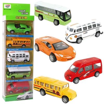 5 Pcs Die Cast Metal Car and Bus Set 