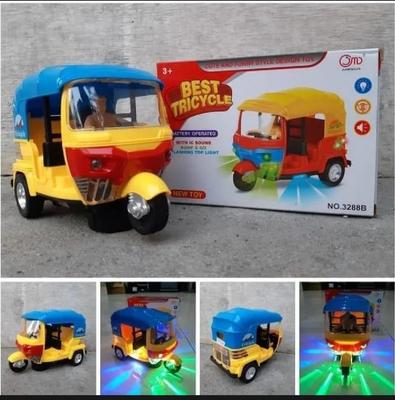 Musical Electric Tricycle Auto Rickshaw Toy For Kids