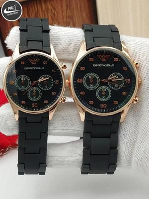 Couple Water Resistant Chronograph Watches Set thumbnail 5