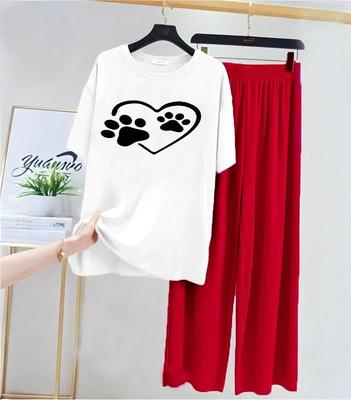 2 Pcs Women's Stitched Cotton Jersey Printed Night Suit