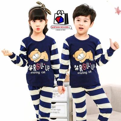 Printed Cotton Jersey Night Suit – 2 Pcs for Boys & Girls