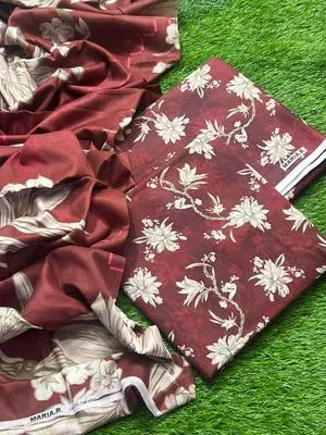 3 Pcs Women's Unstitched Digital Print Suit