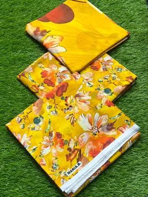 3 Pcs Women's Unstitched Digital Print Suit