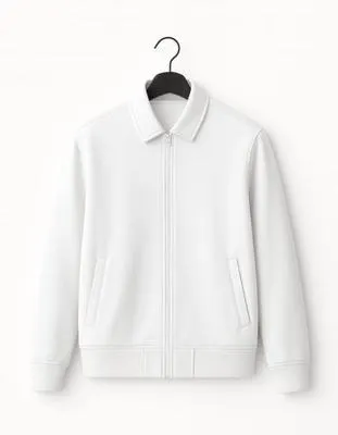 white cooler Fleece Plain Fleece Jacket