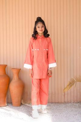 Zero & Beyond-Peach Solid Co-Ord