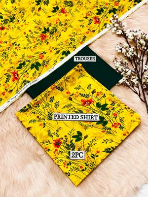 2 Pcs Women's Unstitched Digital Print Suit