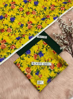 2 Pcs Women's Unstitched Digital Print Suit