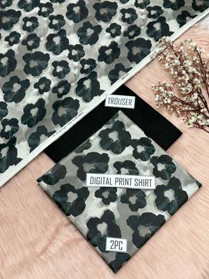 2 Pcs Women's Unstitched Digital Print Suit