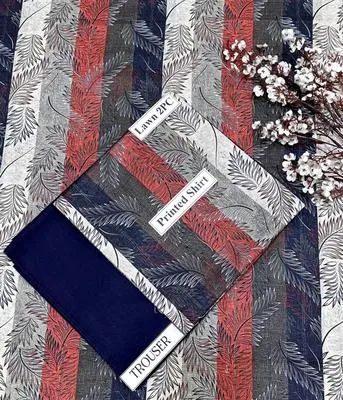 Multicolor Printed Lawn Shirt & Trouser Set 2 Pcs