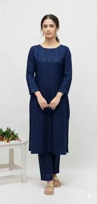 2 Pcs Women's Unstitched Zari Tilla Suit