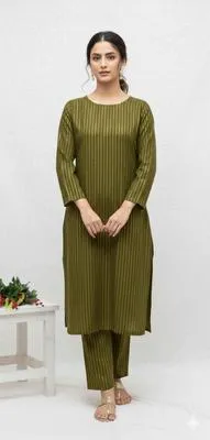 2 Pcs Women's Unstitched Zari Tilla Suit