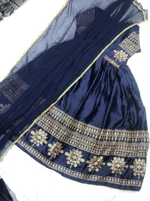 3 Pcs Women's Stitched Shamoz Silk Embroidered Suit thumbnail 2