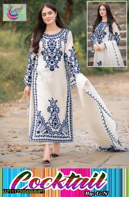 3 Pcs Women's Stitched Organza Embroidered Suit thumbnail 4