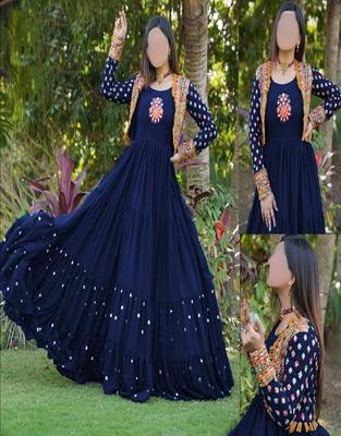 1 Pc Women’s Stitched Shamoz Silk Embroidered Koti Style Maxi