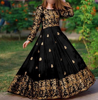 2 Pcs Women’s Stitched Shamoz Silk Embroidered Maxi Suit