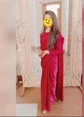 Exquisite 3 Pcs Stitched Saree Set in Maroon Shamoz Silk - Perfect for Women thumbnail 3