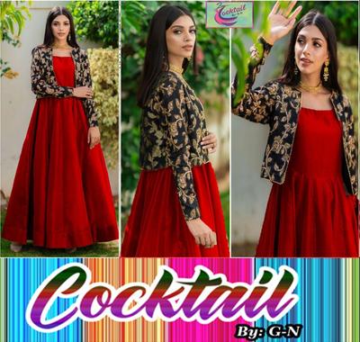 Chic Maroon Silk Maxi Dress with Jacket - 2 Pcs Ensemble