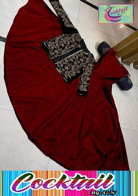 Chic Maroon Silk Maxi Dress with Jacket - 2 Pcs Ensemble thumbnail 2