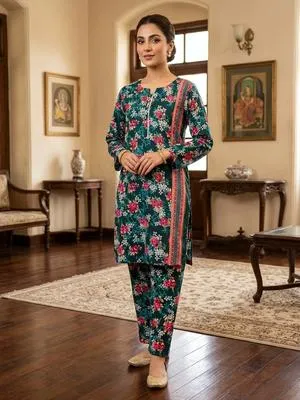 Multicolor Printed Cotton Lawn 2Pcs Set thumbnail 2