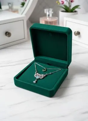 2 Layered Silver Plated Crystal Pendant