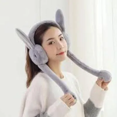 Jumping Bunny Earmuffs - Cute Plush Winter Ear Warmers