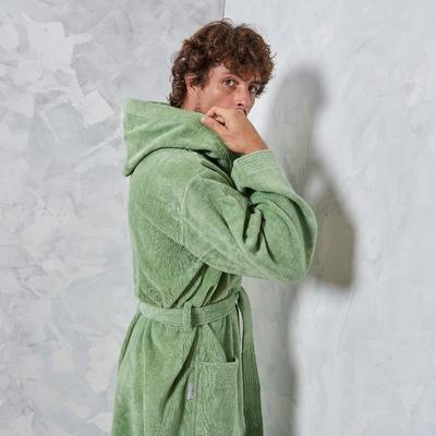 1 Pc Hooded Terry Cotton Plain Bathrobe