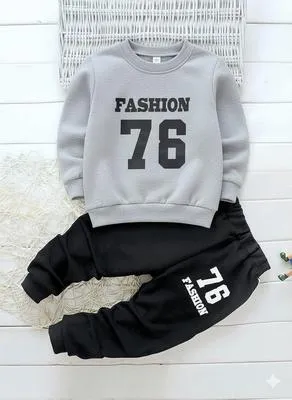 2 Pcs Girl's Fleece Printed Tracksuit