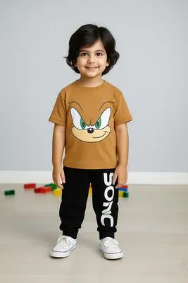 2 Pcs Boy's Polyester Printed Tracksuit