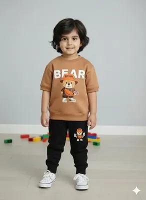 2 Pcs Boy's Polyester Printed Tracksuit