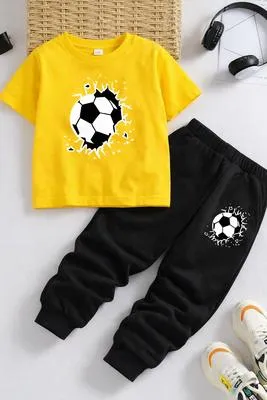 2 Pcs Boy's Polyester Printed Tracksuit