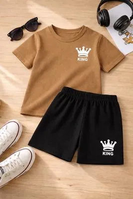 2 Pcs Boy's Polyester Printed Tracksuit