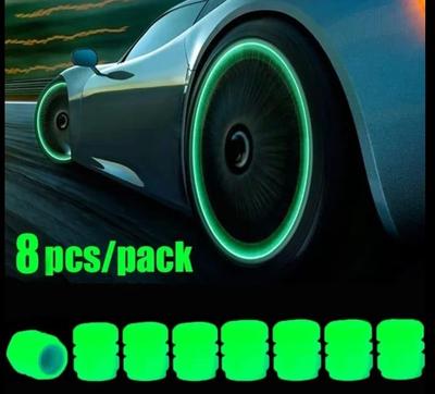 8 Pcs Luminious Wheel Valve Cap 