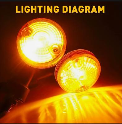 Pack of 4 Universal Motorcycle Turn Signal Indicators | Lights | Round Fit for 70cc & 125cc Bikes