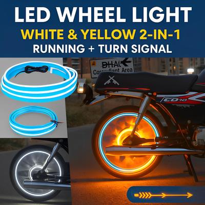 Trending Hub Universal Bike Strip Light – Dual Color Turn Signal (Yellow & White)