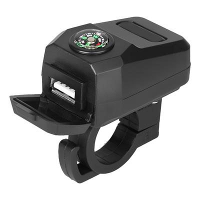 Motorcycle USB Fast Charger with Compass – Waterproof & High-Speed Charging