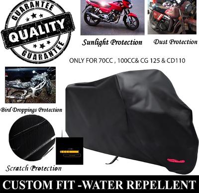 Bike Top Cover Water & Scratch Proof Bike Top Cover Bike PARACHUTE with Pu Coating - Fits for cd70CC, and 125cc all bikes 