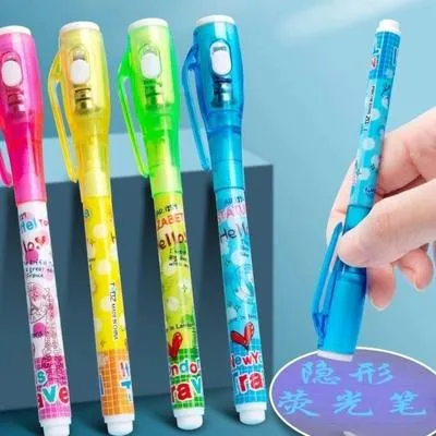Multipurpose Invisible Cheating Pen With Light, 1 Pc For Kids 