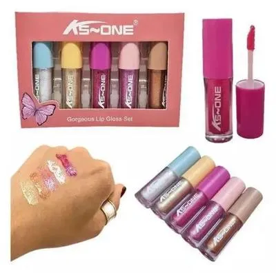 KS One  Multipurpose Glitter Eyeshadow/Lip Gloss,Pack Of 5 Multicolor 